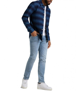LEE LEESURE SHIRT MĘSKA KOSZULA W PASKI INDIGO L66NOQDK 112145383