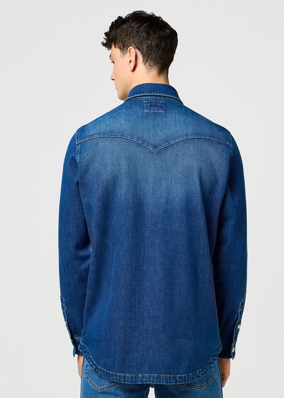 MESKA KOSZULA JEANSOWA WRANGLER OVERSHIRT SLATEBOUND 112373187