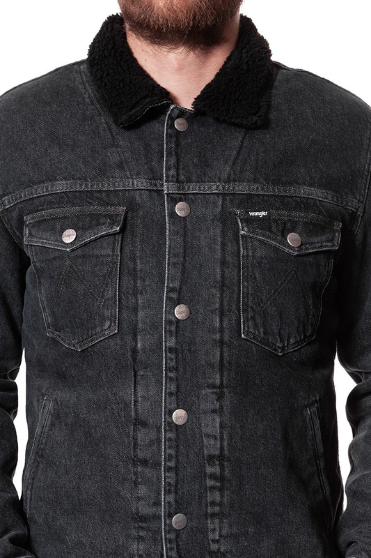 KURTKA ZIMOWA WRANGLER SHERPA JACKET MIDNIGHT STONE W423RJ19X 112128816