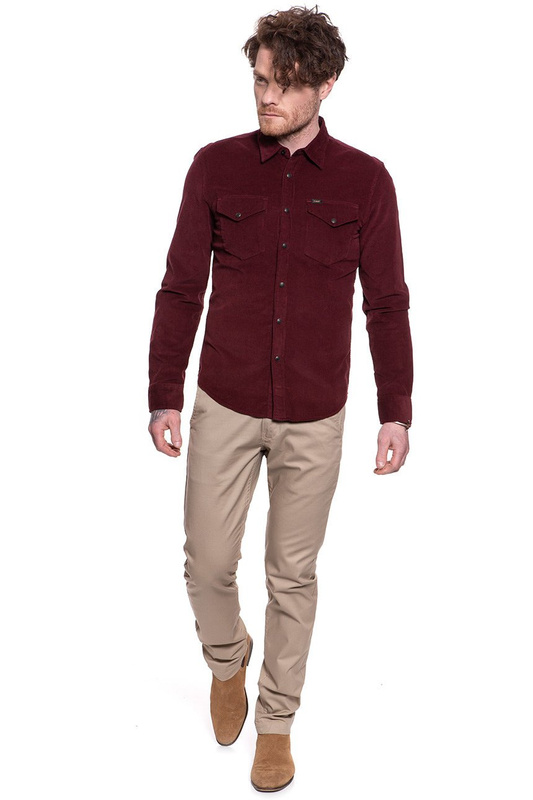 KOSZULA KOSZULA LEE CLEAN WESTERN SHIRT BURGUNDY L644MRMF 112115588