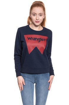 BLUZA WRANGLER DAMSKA LOGO CREW NAVY W6087HY35 112130466