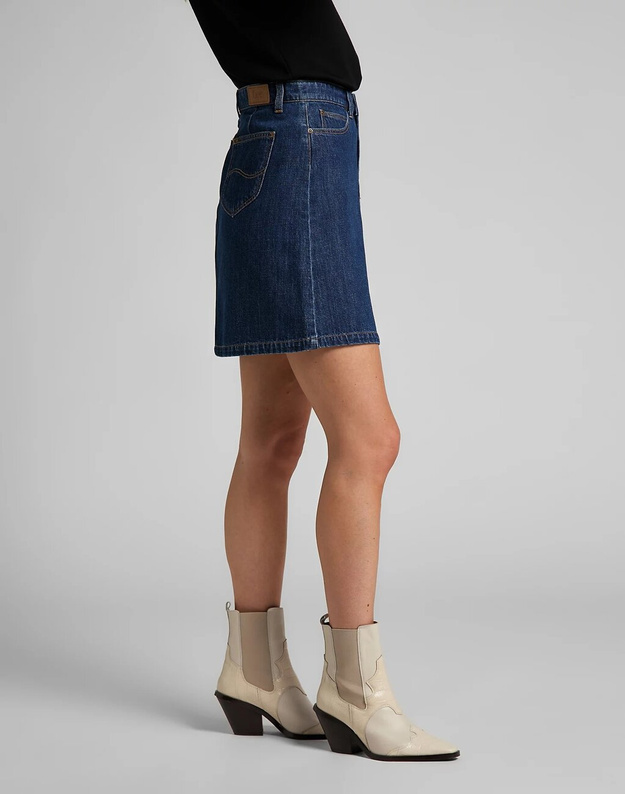 LEE BUTTON FLY A LINE DAMSKA SPÓDNICA RINSE L38MNA36 112139978