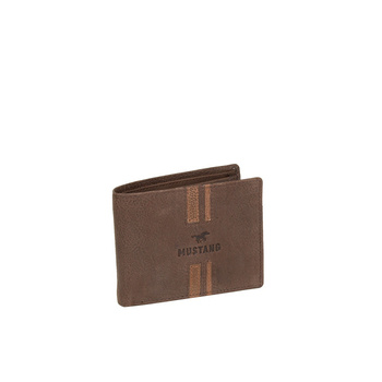 MUSTANG ASTI WALLET MĘSKI SKÓRZANY PORTFEL POJEMNY NA KARTY SKÓRA DARK BROWN 06.101076