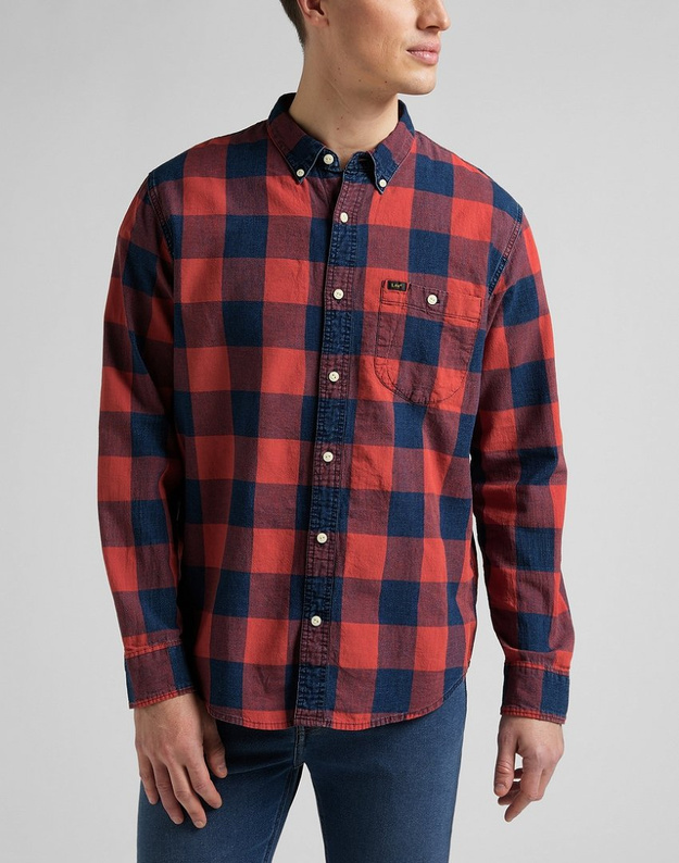 LEE RIVETED SHIRT MĘSKA KOSZULA W KRATĘ REAL RED L66IOVUI 112145370
