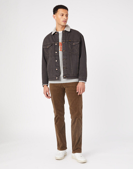 WRANGLER ANTI FIT JACKET MĘSKA KURTKA SHERPA JEANSOWA BLACK CLAY W4416915C 112324493