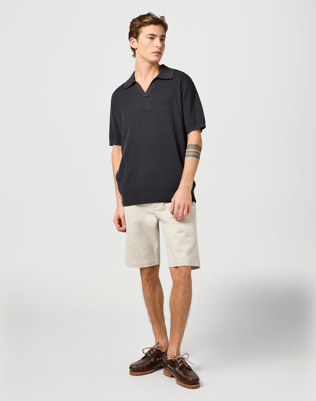WRANGLER MĘSKA SWETER WRANGLER SS POLO SWEATER FADED BLACK 112364286