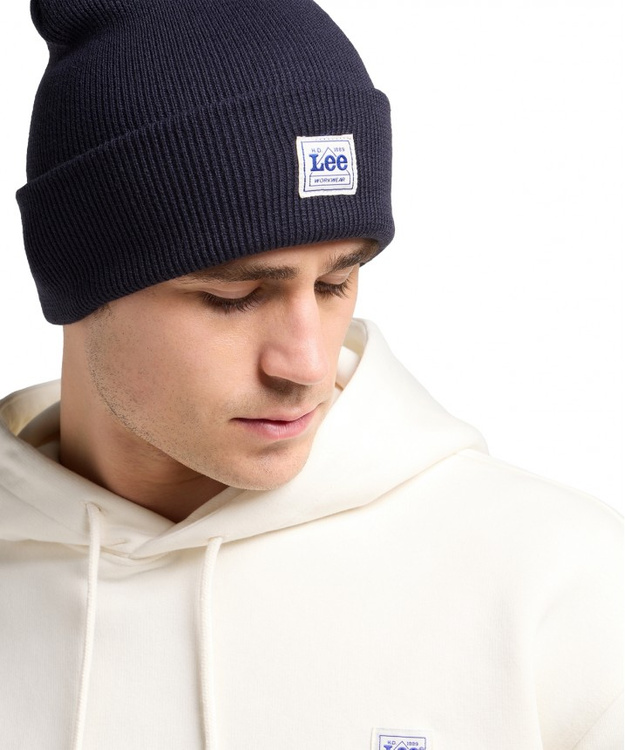 MESKA CZAPKA ZIMOWA  LEE WORKWEAR BEANIE RIVET NAVY 112372693