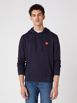 BLUZA MĘSKA WRANGLER LOGO HOODIE DARK NAVY W6B9HYXAE 112130700