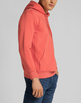 MĘSKA BLUZA Z KAPTUREM LEE PLAIN HOODIE WASHED RED L80YSPQM 112121608