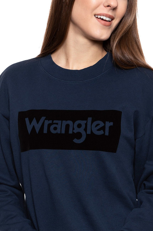 BLUZA WRANGLER HIGH RIB RETRO SWEAT NAVY W6N0HA114 112130760