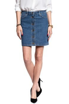 SPÓDNICA JEANSOWA LEE A LINE SKIRT MID STONEWASH L38NMG44 112108286