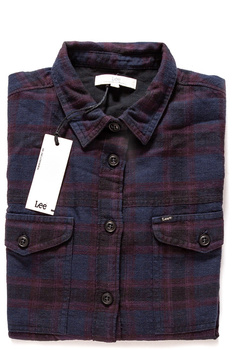 LEE FRAYED HEM SHIRT DEEP PLUM L49XFNDS