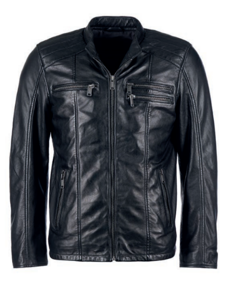 【2plan】Crown collarless mustang jacket MUSTANG BIKER JACKET MĘSKA KURTKA SKÓRZANA SKÓRA ELEGANCKA