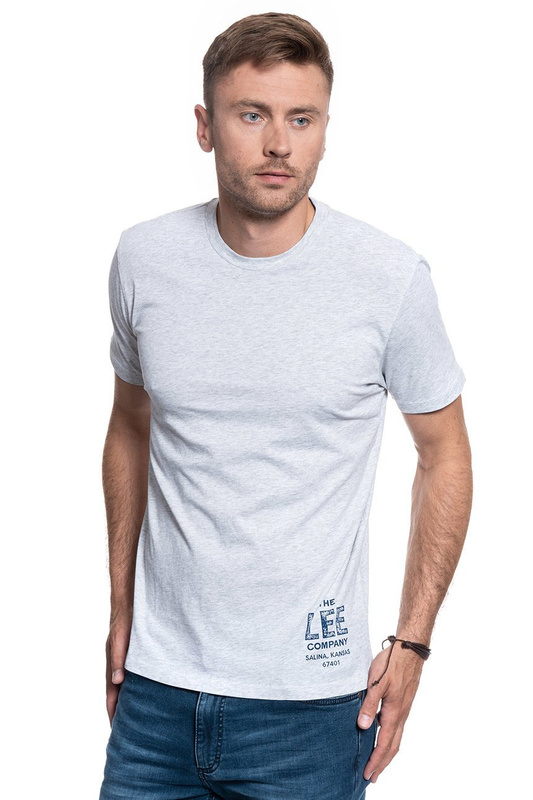 LEE BRANDED TEE SHARP GREY MELE L63KFQ03 112115084