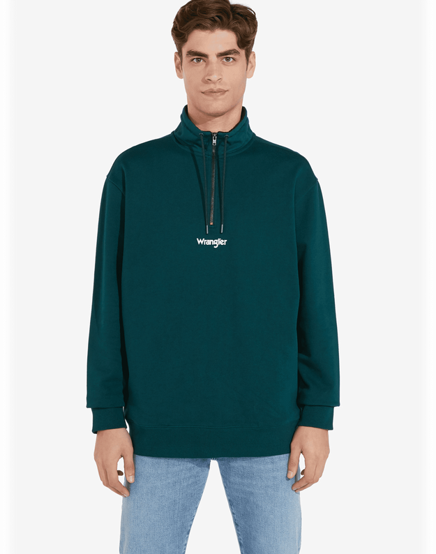 BLUZA WRANGLER HALF ZIP SWEAT PINE W6B2IQG01 112130684