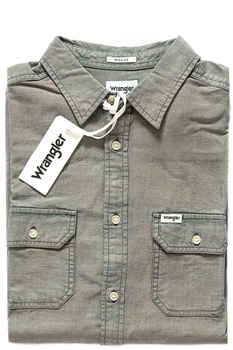 WRANGLER LS 2PKT FLAP SHIRT MONUMENT GREY W59825MU4 112129885