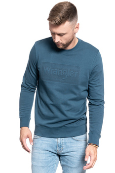 BLUZA MĘSKA WRANGLER TONAL LOGO SWEAT DARK BLUE TEAL W6C8-HX-B16 112130710