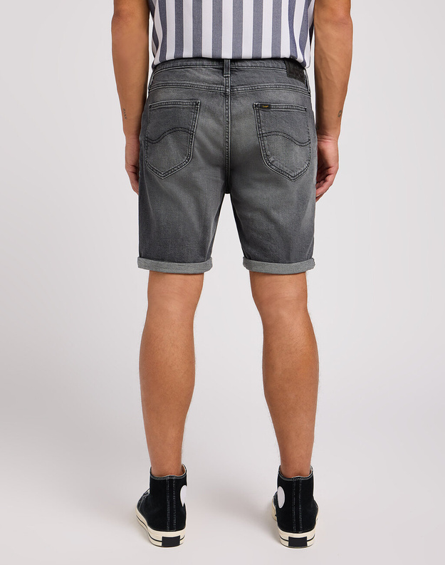 LEE RIDER SHORT MĘSKIE SZORTY KRÓKIE SPODENKI JEANSOWE WASHED GREY 112349328 L73F015973