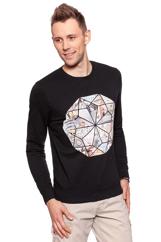 BLUZA WRANGLER MĘSKA SLABBINK SWEAT BLACK W6555HP01 112130565