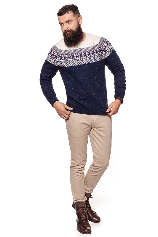 LEE FAIRISLE CREW KNIT MIDNIGHT BLUE L84TALDB
