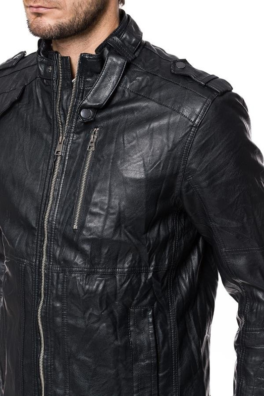 KURTKA SKÓRZANA TOM TAILOR LEATHER LOOK BIKER JACKET 3721883.00.12 COL. 2578 SSN 5040