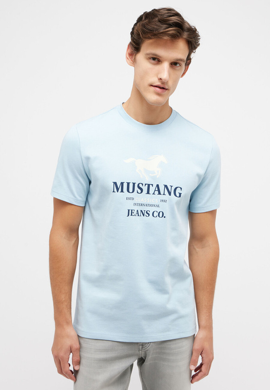 MĘSKA KOSZULKA MUSTANG T-shirt LOGO NADRUK Austin Angel Falls 1014944 5283