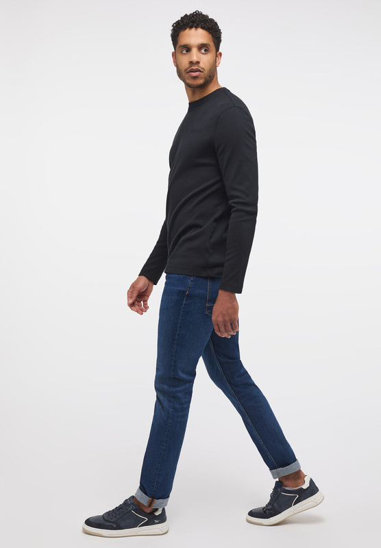 MUSTANG ANTON B MĘSKA KOSZULKA Z DŁUGIM RĘKAWEM LONGSLEEVE BASIC BLACK 1014108 4142