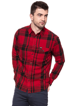 KOSZULA WRANGLER LS 1PKT FLAP SHIRT SALSA RED W5932T2WN 112129738
