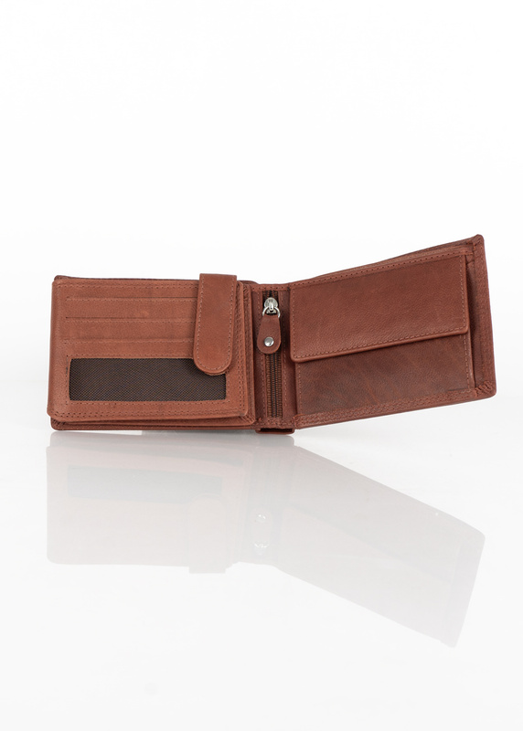 ZESTAW PREZENTOWY MUSTANG - SKÓRZANY PORTFEL I PASEK MĘSKI BROWN