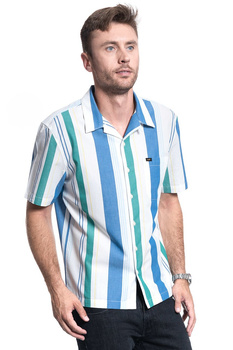KOSZULA MĘSKA LEE SS RESORT SHIRT SUMMER BLUE L67PDVNJ 112116907