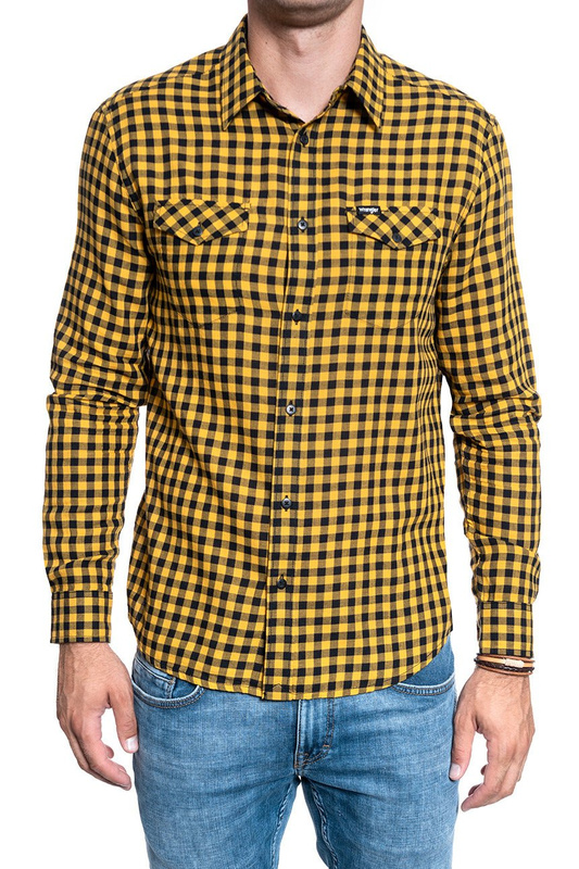 KOSZULA WRANGLER LS 2PKT FLAP SHIRT MIN YELLOW W5A5ORY02 112130073