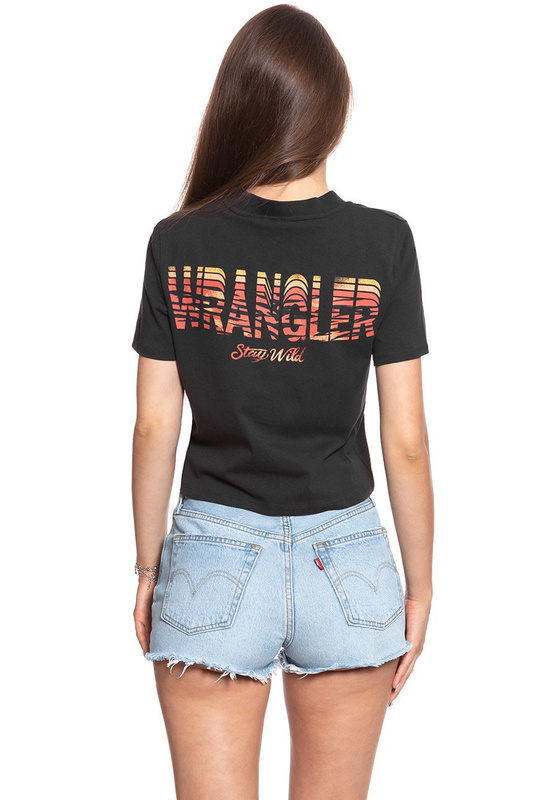 WRANGLER CROP V TEE FADED BLACK W7008GFV6 112130869