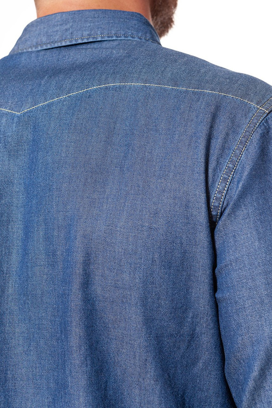KOSZULA JEANSOWA MĘSKA LEE WESTERN SHIRT DEEP INDIGO L644BIPS 112115464