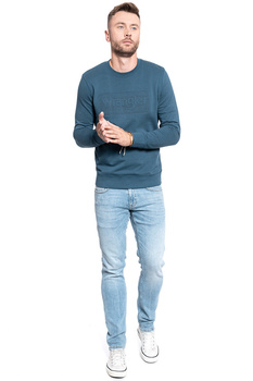 BLUZA MĘSKA WRANGLER TONAL LOGO SWEAT DARK BLUE TEAL W6C8-HX-B16 112130710
