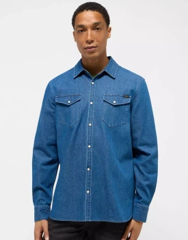 Męska Koszula Jeansowa Mustang Style Duver Denim Blue 1015915 5000 700
