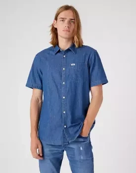 WRANGLER SS 1 PKT SHIRT MĘSKA KOSZULA JEANSOWA DARK STONE W5K05K96N 112330854