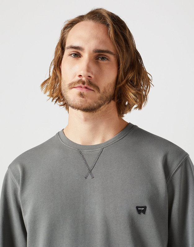 WRANGLER MĘSKA BLUZA WRANGLER SIGN OFF CREW GUN METAL 112350537