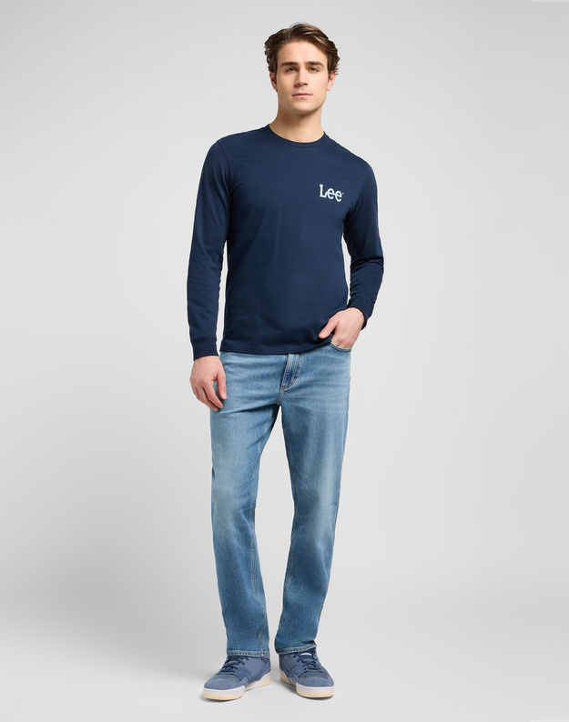 MESKA KOSZULKA LEE LS WOBBLY LEE TEE RIVET NAVY 112372359