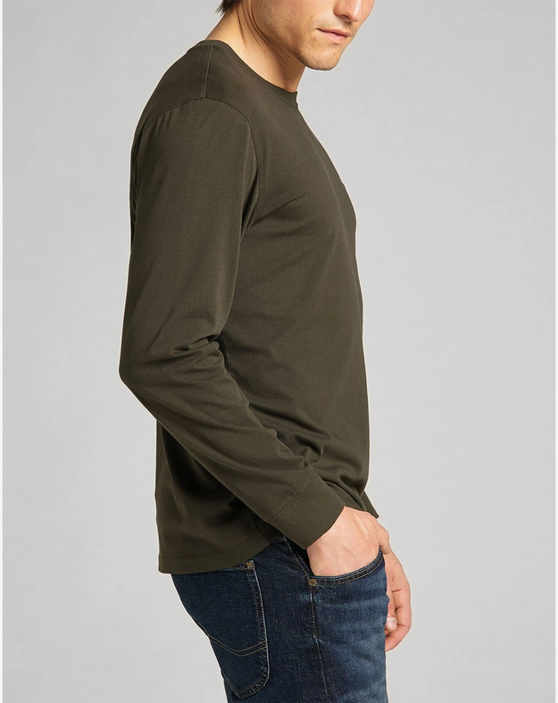 LEE LS PATCH LOGO TEE MĘSKA BLUZA KLASYCZNA LOGO SERPICO GREEN L60RFQOJ 112140339