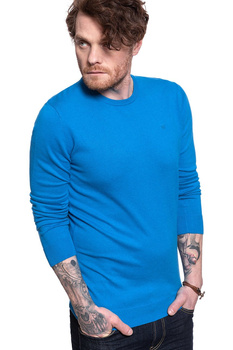 MĘSKI SWETER WRANGLER CREW KNIT DIRECTOIRE BLUE W8A0PDXKL 112132359