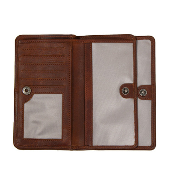 MUSTANG Como Wallet Top Opening UNIWERSALNY SKÓRZANY PORTFEL PREMIUM POJEMNY NA KARTY SKÓRA BROWN 06.103601