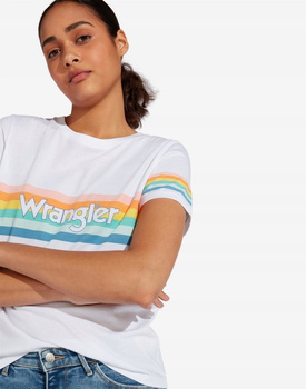 WRANGLER RAINBOW TEE DAMSKI T-SHIRT KOSZULKA Z KRÓTKIM RĘKAWEM WHITE W7N4EV989 112131970