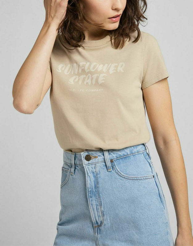 DAMSKI T-SHIRT LEE EASY GRAPHIC TEE SERVICE SAND L44GETOY 112109861