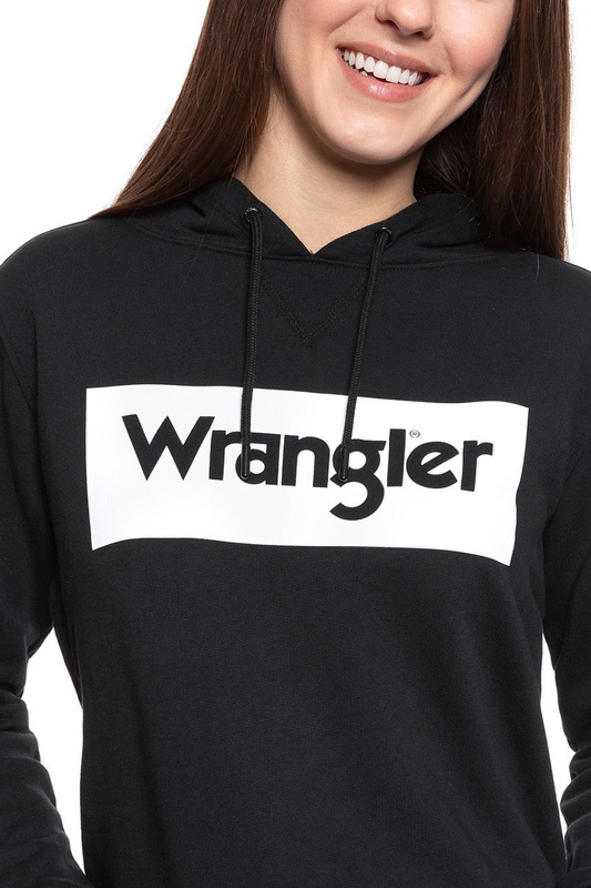BLUZA WRANGLER LOGO HOODIE BLACK W6N4HA100 112130793