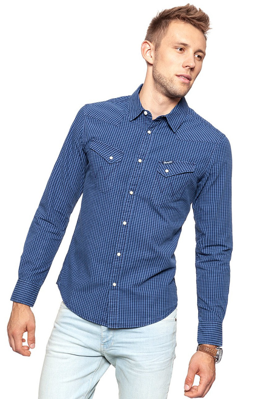 WRANGLER WESTERN 1PKT BUTTON DOWN DARK INDIGO