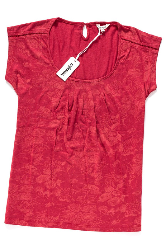 WRANGLER T SHIRT DAMSKI FEMININE T SCOOTER RED W7297DQQQ