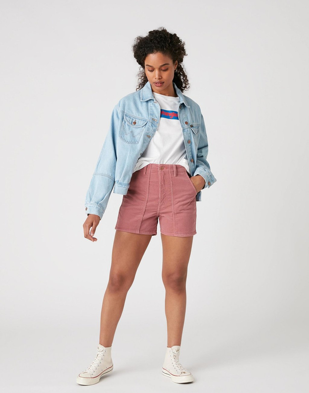 SPODENKI DAMSKIE WRANGLER MOM SHORT DUSTY ROSE W22DZNX97 112127805