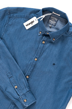 WRANGLER L/S BUTTON-DOWN SHIR MID INDIGO W57651H8E