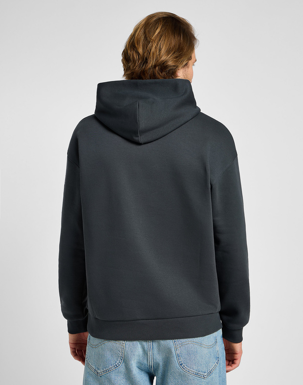 MĘSKA BLUZA Z KAPTUREM LEE CORE RELAXED HOODIE WASHED BLACK 112355528
