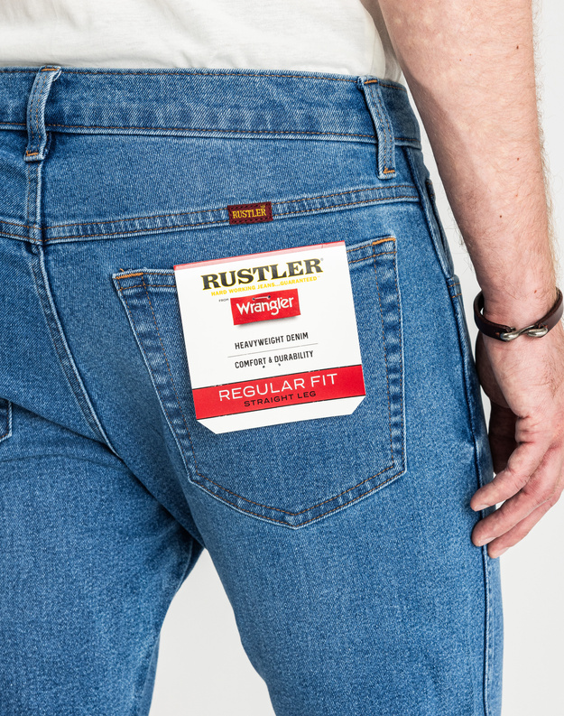 MESKIE SPODNIE WRANGLER RUSTLER REGULAR ABYSS BLUE 112356516 W100018376